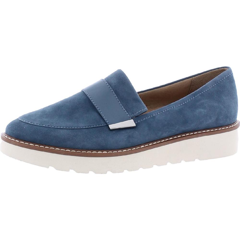 Naturalizer Womens Adiline Blue Patent Slip On Wedge Penny Loafers Shoes NWT